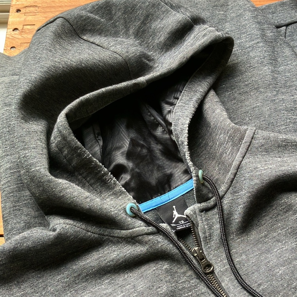 Jordan Nike Air Jordan Heavy Zip Hoodie Dark Gray - Picture 4 of 12